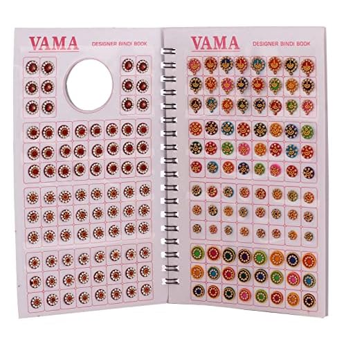 Fashions Stone Border Kumkum Designer Spiral Bridal Bindi Booklet Bride For Women (372 Full Stone Bindi Book) Multicolour