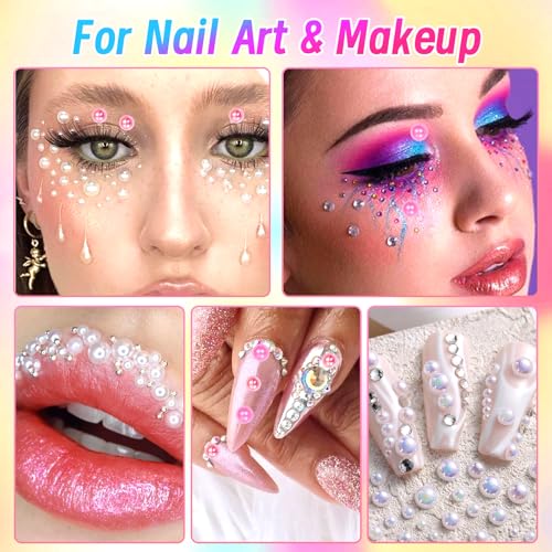 28 Colors 4mm Flatback Pearls Set for Crafting and Nail Art