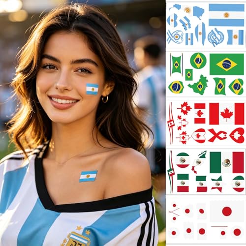 36 Pcs Portugal Flag Temporary Tattoos - Waterproof