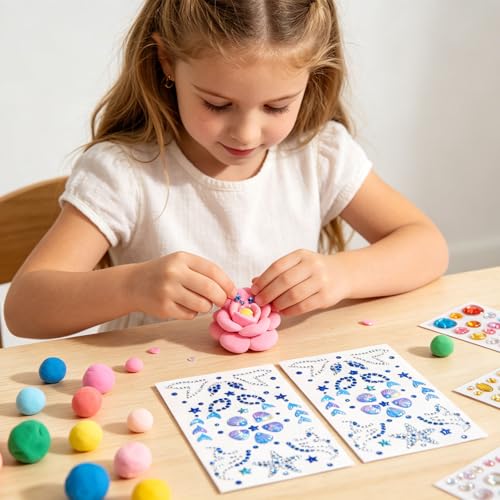 50pcs Blue Mermaid Face Gems Stickers - Self Adhesive Rhinestone Jewels