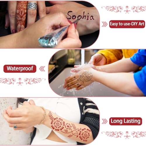 InkForge Temporary Tattoo Kit - Waterproof 4 Pcs in 3 Colors