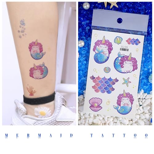 Glitter Temporary Tattoos for Kids - Waterproof Mixed Designs