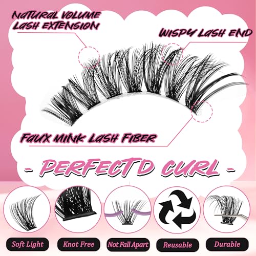 Lash Clusters Kit 640Pcs DIY Eyelash Extensions with Bond & Seal