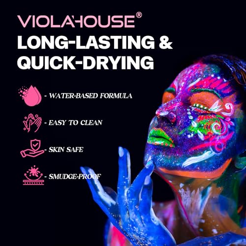 UV Blacklight Neon Face & Body Paint - Fluorescent Glow
