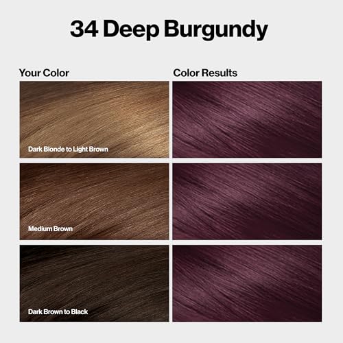 Revlon ColorSilk Burgundy Permanent Hair Dye, 100% Gray Coverage