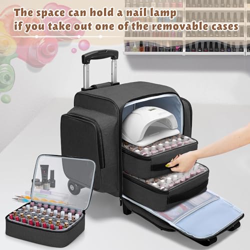 BAFASO Rolling Nail Polish Organizer - Holds 144 Bottles