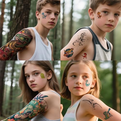 77 Dinosaur Temporary Tattoos for Kids & Adults