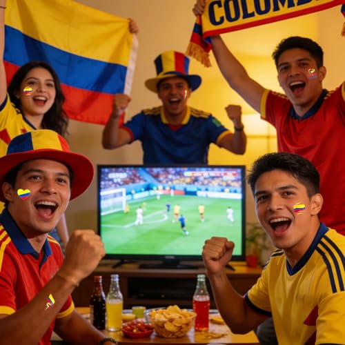 110 Pcs Colombia Flag Temporary Tattoos, Waterproof