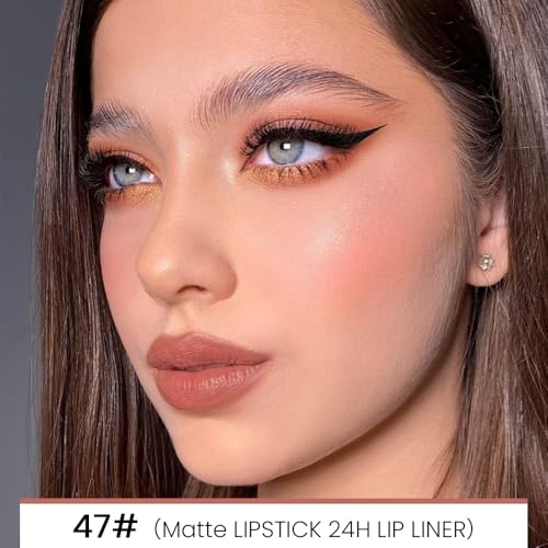 Velvet Matte Lipstick & Liner Combo Set - 2-in-1 Dual End