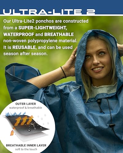 FROGG TOGGS Ultra-Lite2 Reusable Waterproof Breathable Poncho