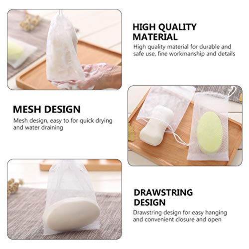 Foaming Soap Net Pouch 50pcs Mesh Bags for Bath & Body Cleaning