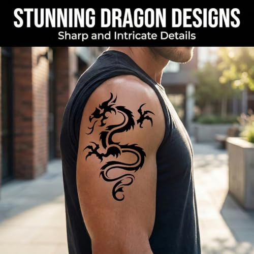 Tribal Tattoo Stencils Kit - 10 Large Designs, 5 A4 Sheets