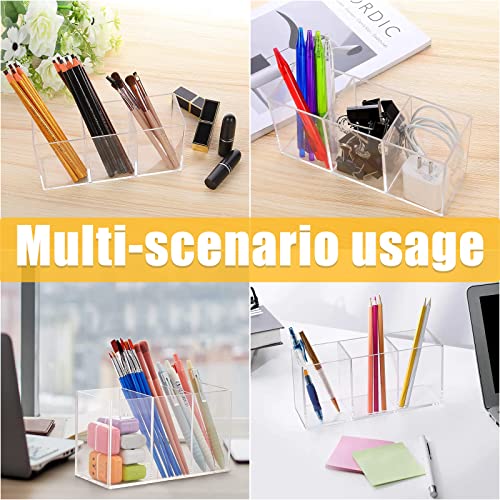 Cerpourt Clear Acrylic Makeup Brush Organizer with 3 Compartments