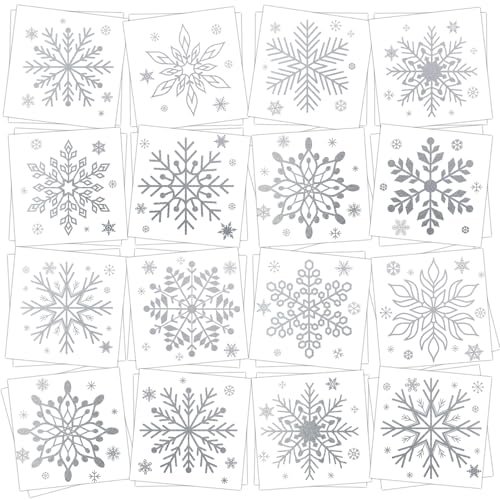 120 Pc Silver Snowflake Temporary Tattoos - Christmas Party Favors