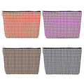 Jeilink Checkered Gingham Makeup Bag - Large Capacity Travel Cosmetic Organizer, 4 Colors