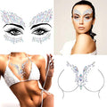 Rhinestone Face Jewels Stickers - Rave Festival Gem Chest Crystals