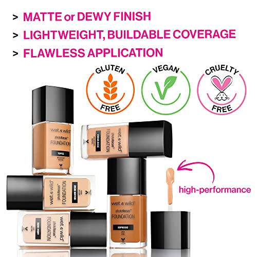 wet n wild Photo Focus Matte Liquid Foundation Amber Beige, Vegan & Cruelty-Free