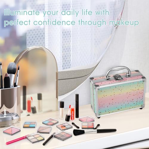 AOLIKOKO All-in-One Makeup Kit with Train Case & Brushes