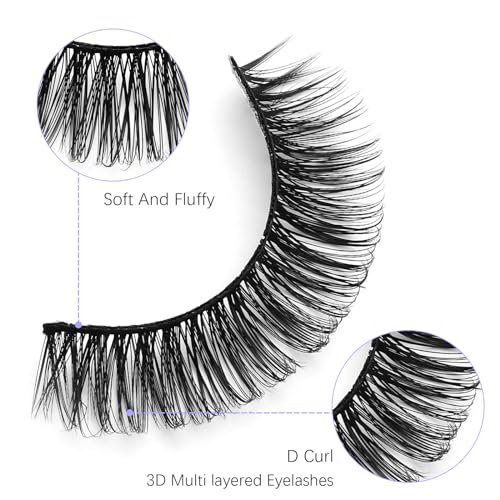 5 Pairs D Curl Eyelashes with 18 Self-Adhesive Strips
