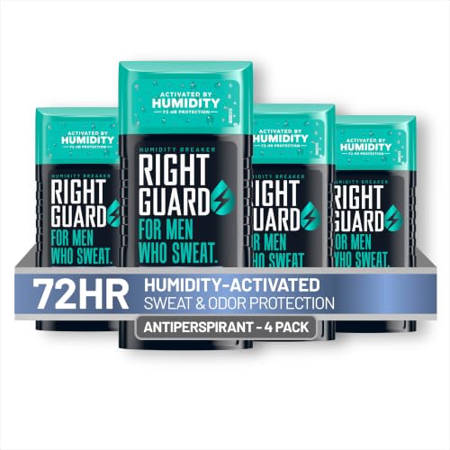 Right Guard Humidity Breaker Men's Antiperspirant Deodorant 2.5oz Pack of 4 - Cold Front Scent, 72-Hour Sweat & Odor Control, Invisible Solid