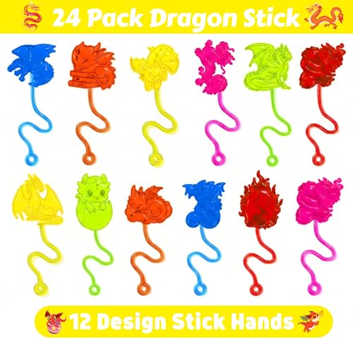 48pc Dragon Party Favors – Sticky Hands & Tattoos