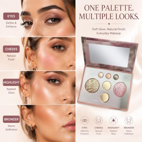 K'APEINE All-in-One Makeup Palette – 7 Colors Baked Face & Eye Kit