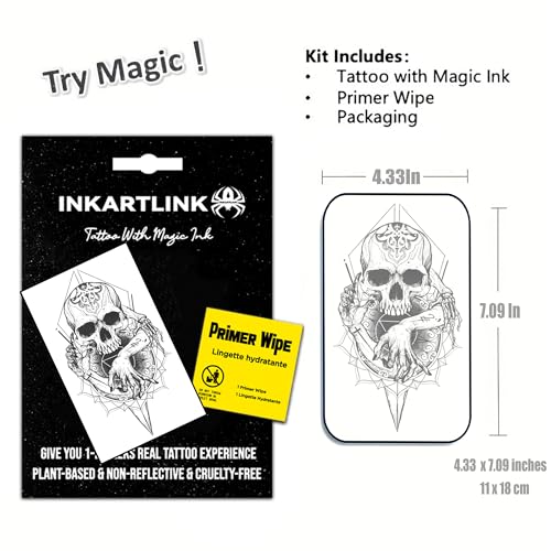 INKARTLINK Semi-Permanent Waterproof Tattoos, 7-14 Day Realistic Designs