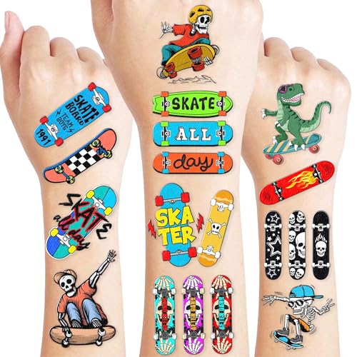 96PCS Skateboard Temporary Tattoos - Party Favors & Kids Gifts