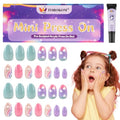 Kids Press-On Nails Set with Heart & Ombre Designs, 26 Pieces for Girls 8-12