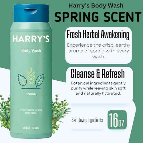 Harry's Men's Body Wash, 18 Fl oz (Pack of 4) | Men's Body Wash and Shower Gel Variety Pack - Stone, Redwood, Fig & Spring Scent | Sulfate-Free for Men