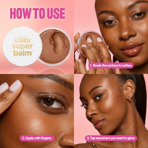 Revlon Glimmer Super Balm Highlighter & Glow Booster, Chill Vibes 001, 0.85 oz