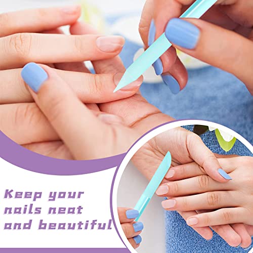 4-Piece Glass Cuticle Pusher Set - Dual-Ended Crystal Nail Care Sticks