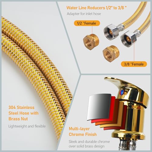 Salon Shampoo Bowl Faucet Kit with Spray Hose & Vacuum Breaker