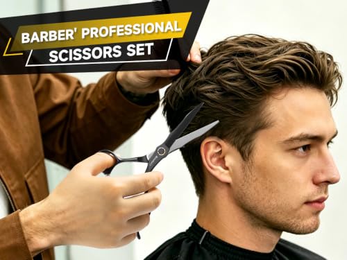 Wenshall Black 6 Inch Professional Hair Cutting Scissors - Japanese 440C Steel, Sharp Salon Shears for Hairdresser & Home Use