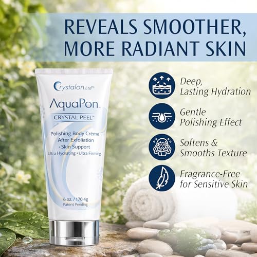 Crystal Peel Hydrating Body Cream for Dry Sensitive Skin, 6 Fl Oz