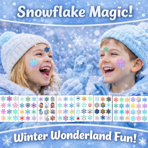 96 Snowflake Temporary Tattoos – Winter Party Favors