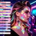12 Glow Face Paint Pens - UV Neon Body Art Kit, Washable