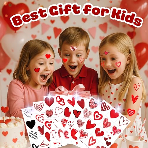 96PCS Red Heart Temporary Tattoos - Party Favors & Decorations
