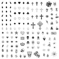 Los Vatos Finger and Face Temporary Tattoos - Chicano Cholo Chola Finger Tattoos For Men and Women. Small Cross, teardrop, Gangsta Tears, Thug Prison Fake Tattoos for Halloween, Tatuajes Temporales