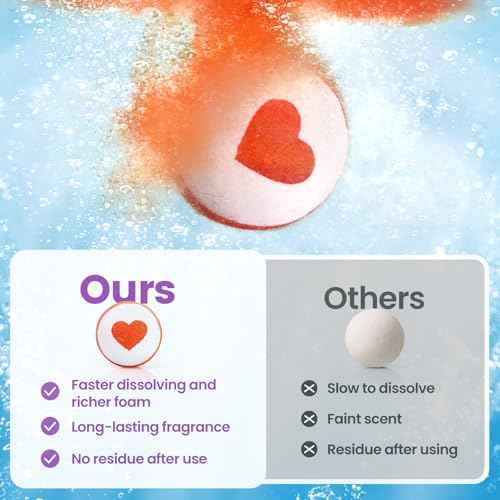 Christmas Bath Bombs, 12 Pack Handmade Bubble Shower Bombs Set, Shea Butter & Individually Wrapped, Present Idea for Her/Him, Wife, Mom Women