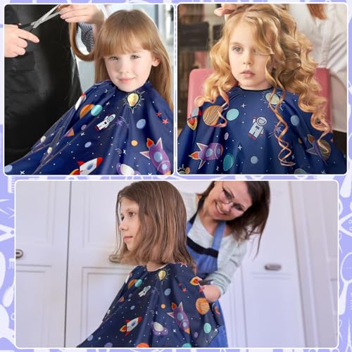 Kids Hair Cutting Cape with Neck Duster Brush - 55x39"