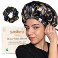 YANIBEST Adjustable Satin Hair Bonnet with No Damage Scrunchie