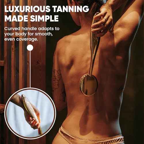 Self-Tan Applicator - Self Tanner Brush for Back - Body and Face Kabuki Brush for Fake Tan, Lotion, Makeup, and Sunscreen, Back Applicator for Sunless Tanner and cream