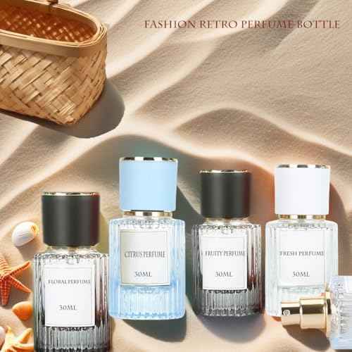 3 Pcs 30ml/1oz Empty Perfume Spray Bottles, Refillable Perfume Spray Bottles, Glass Fine Mist Atomizers, Gradient Color Travel Fragrance Containers for Perfume and Cologne (A)