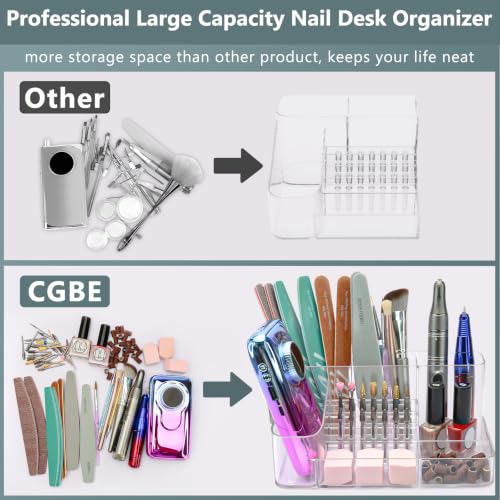 28-Hole Acrylic Nail Drill Bit Holder - Professional Organizer
