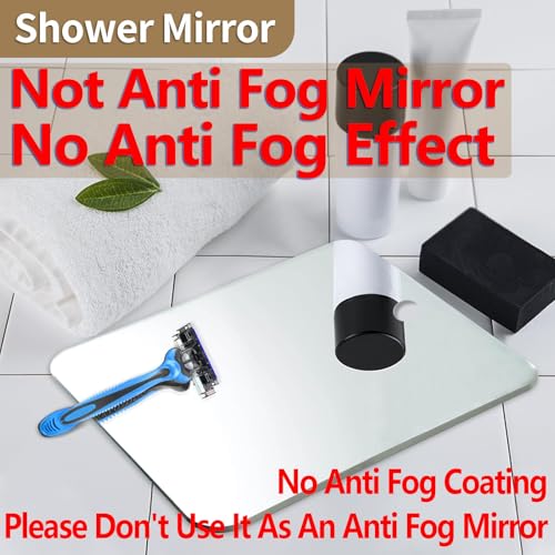Shatterproof Shower Mirror 11x8 Handheld & Wall Mount