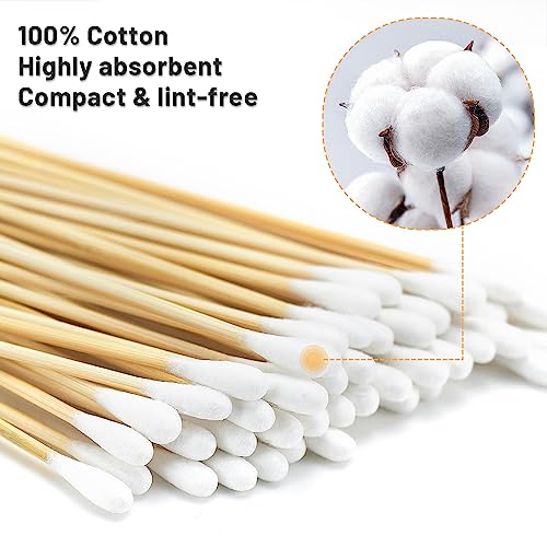200 Pcs 6" Cotton Swabs Bamboo Sticks - Lint Free