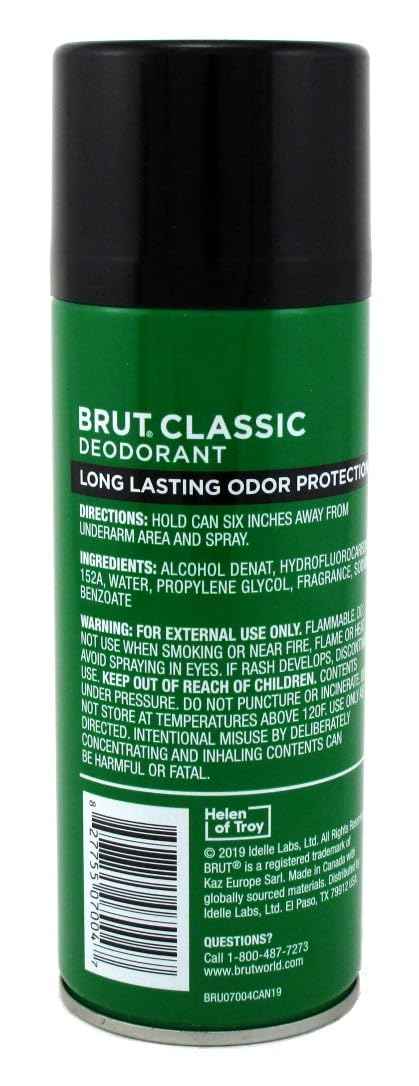 Brut Deodorant 10oz Aerosol Classic Scent (3 Pack)