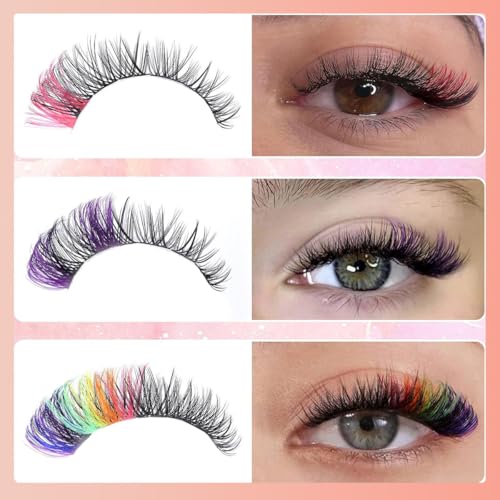 3D Colored Lash Clusters 312 Pcs Fluffy Faux Mink 10-16mm