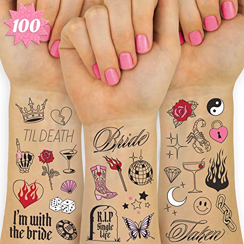 xo, Fetti Bachelorette Temporary Tattoos - 100 Designs